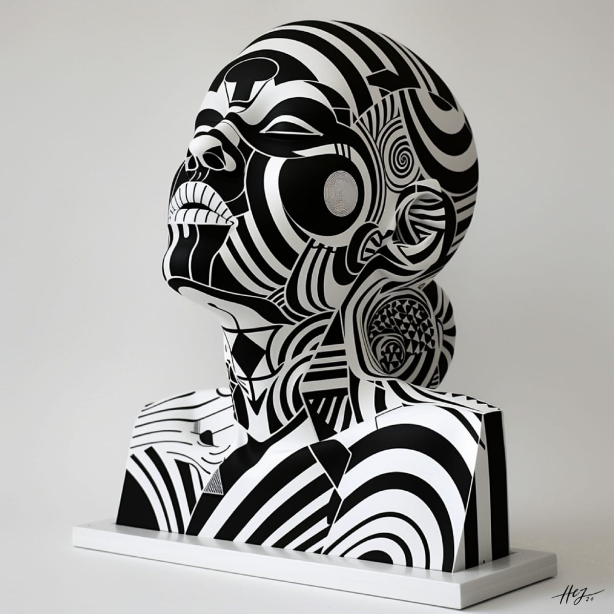 BlackWhite Abstract line 1