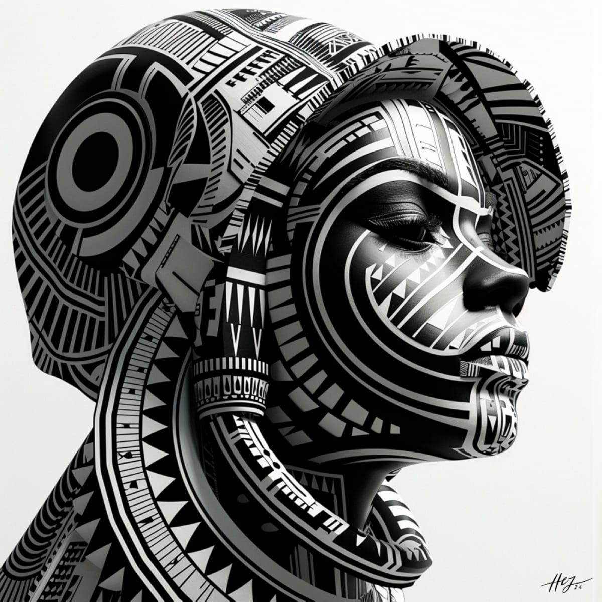 BlackWhite Abstract line 2