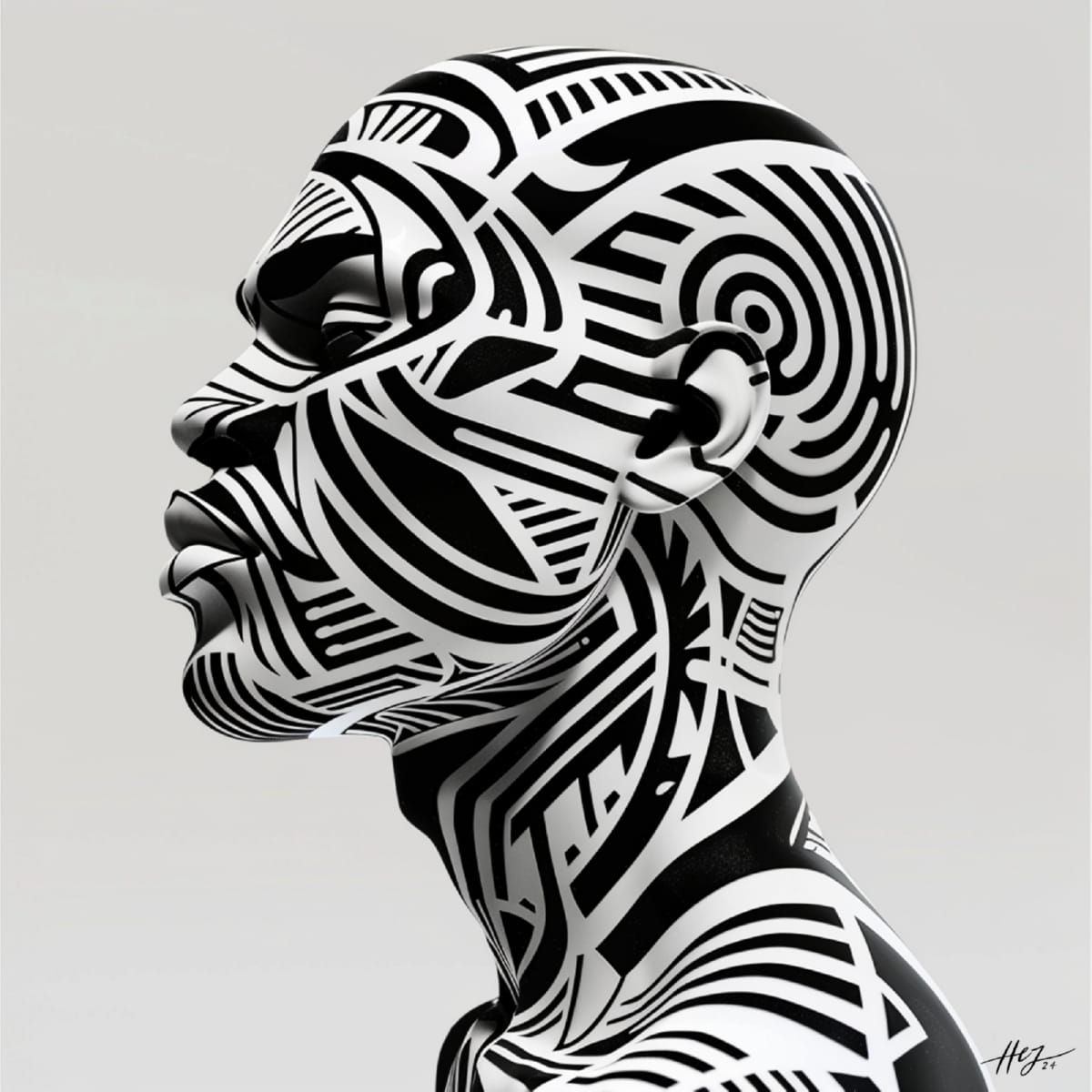 BlackWhite Abstract line 21