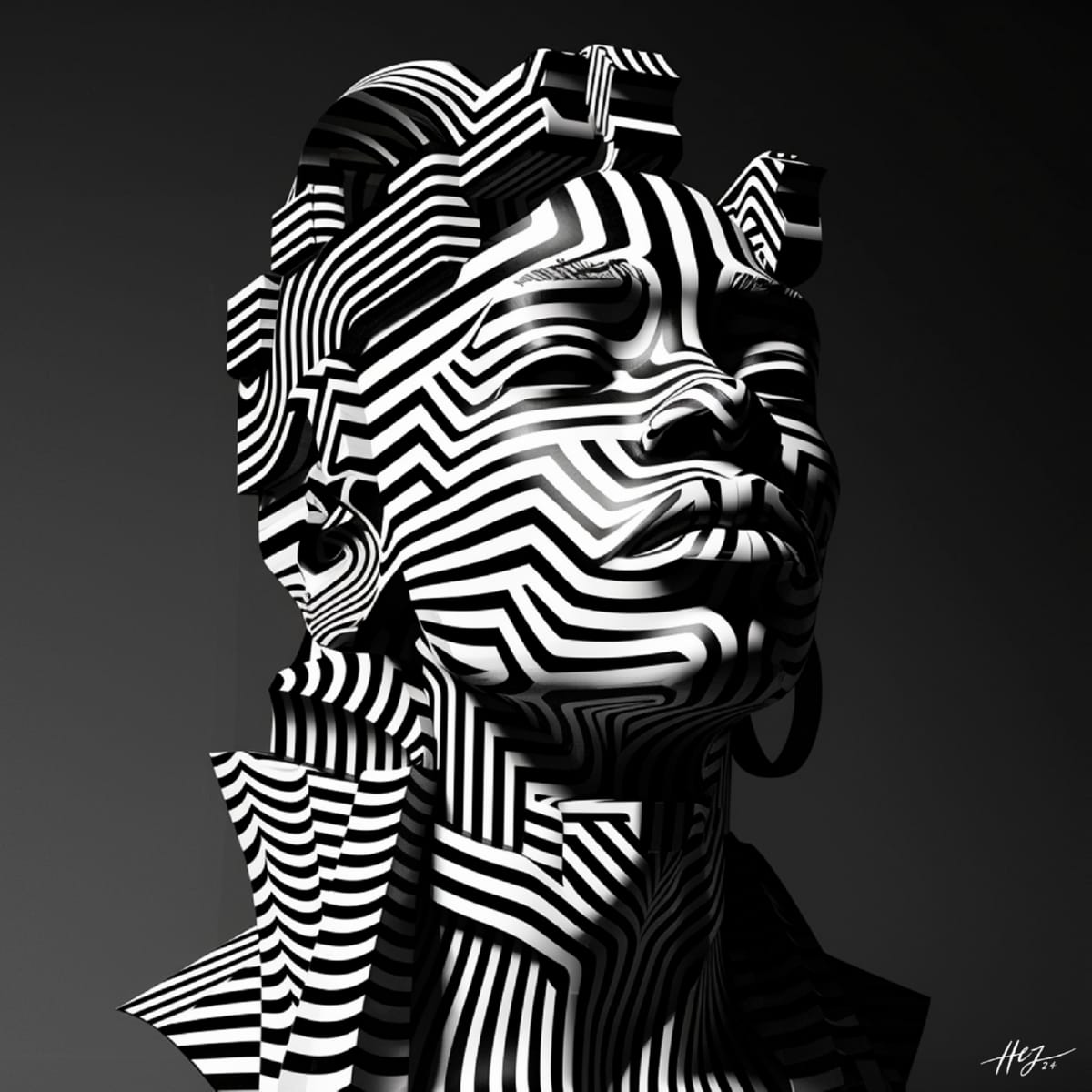 BlackWhite Abstract line 27