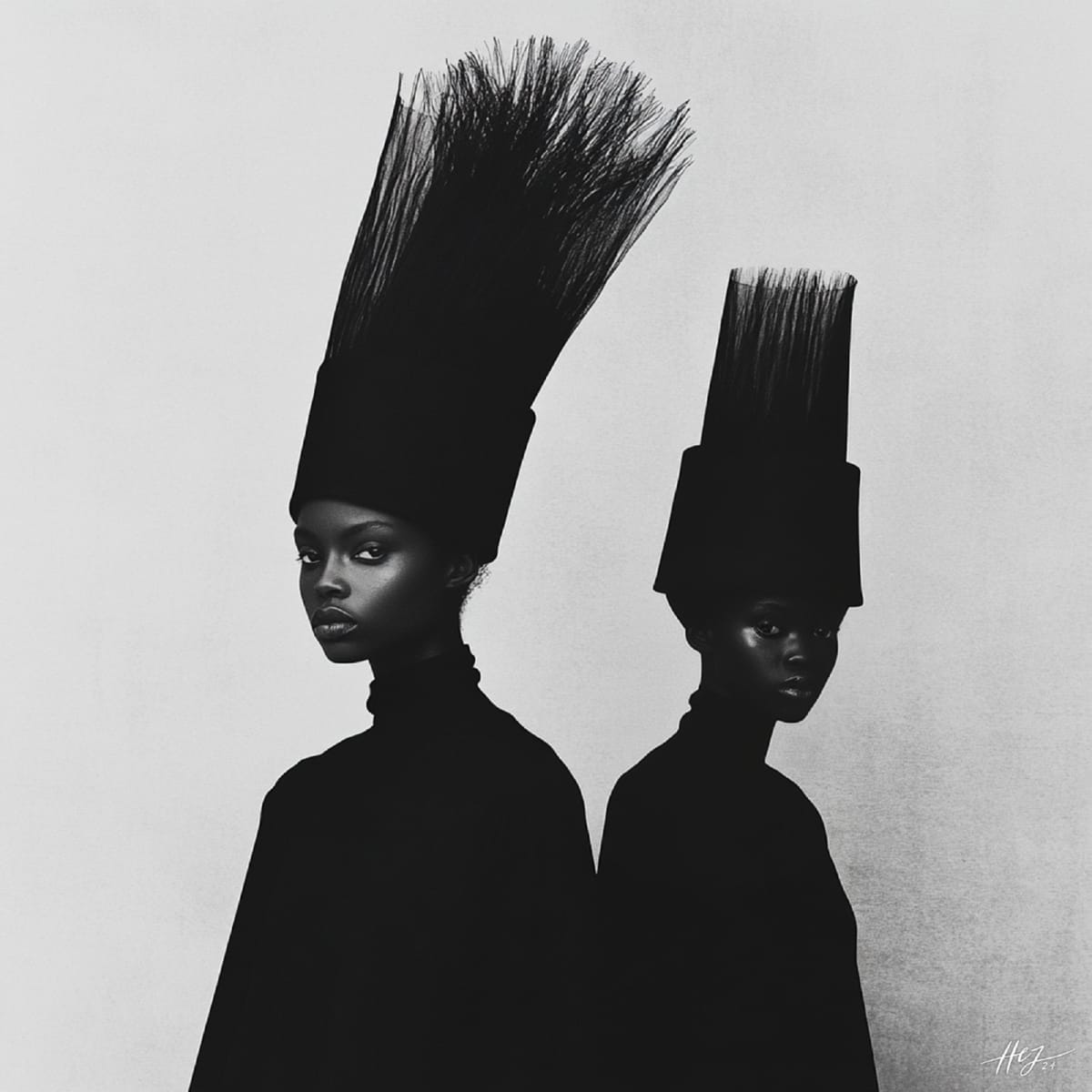 Black futuristic fashion avant-gard  01