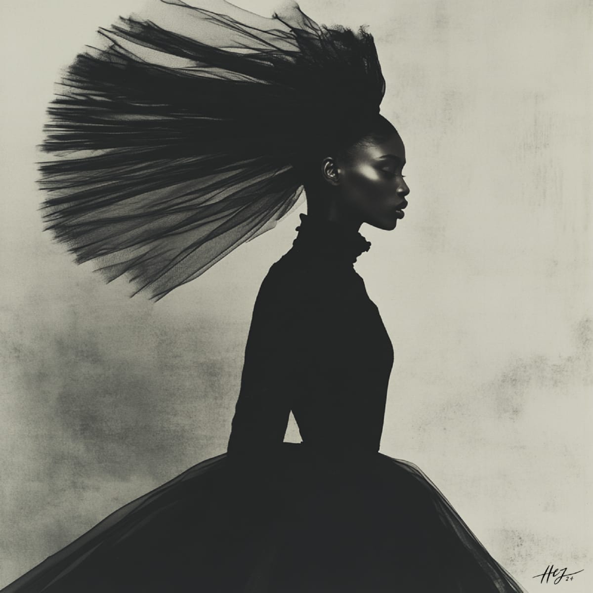 Black futuristic fashion avant-gard  04