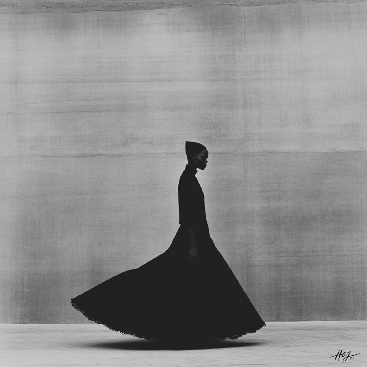 Black futuristic fashion avant-gard  06
