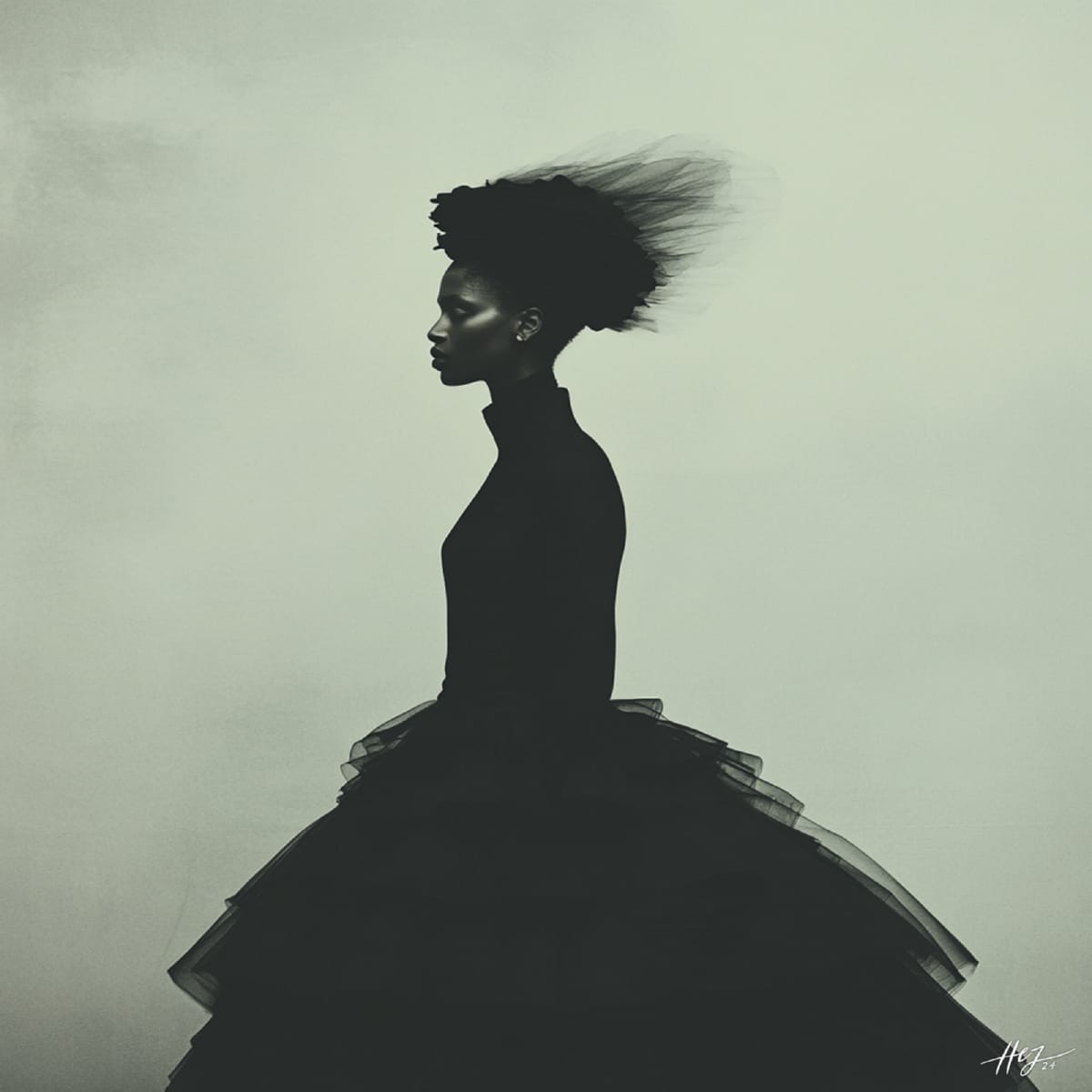 Black futuristic fashion avant-gard  04